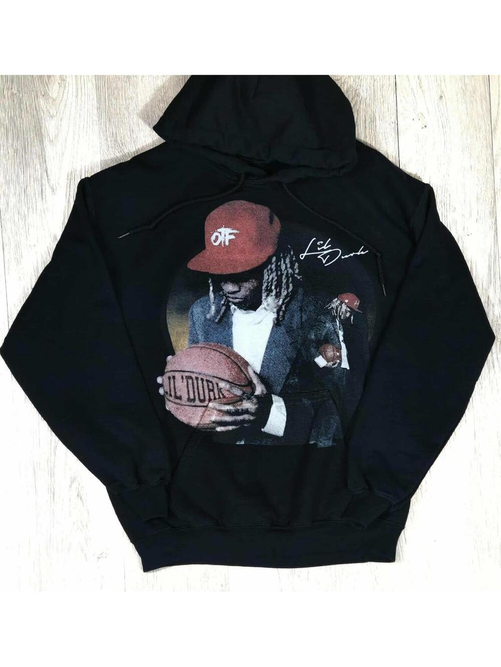 Lil Durk OTF Basketball Hoodie Black Medium #6